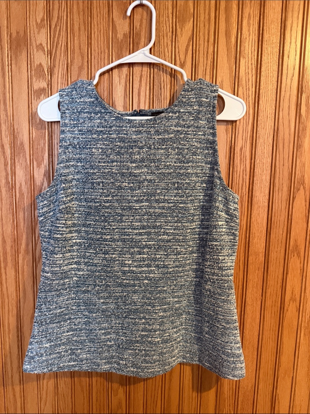 Ann Taylor Factory Blue Heathered Sleeveless Shell Top